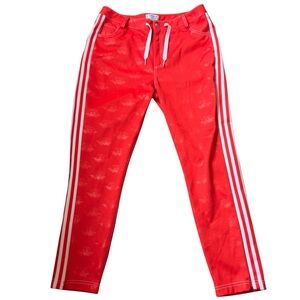 Adidas Originals X Fiorucci Track Pants Red XL  Angel Print 3-Stripes Y2K Style